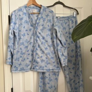 Y2K Blue Butterfly Pajamas Set